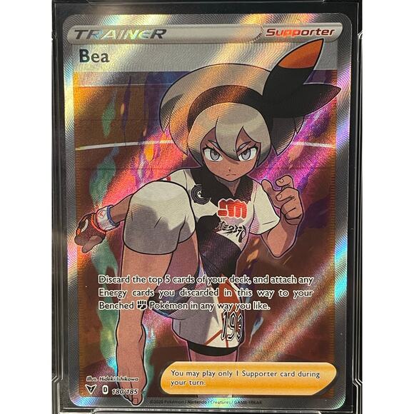 2020 Pokémon Bea #180 Vivid Voltage Full Art ArenaClub Graded GEM MINT 10 - Picture 2 of 4